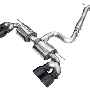 AWE Tuning Exhaust System Kit, Touring Edition Cat-Back System, Stainless Steel, With Muffler, Single Exhaust with Dual Outlet, Rear Exit – 3015-43658
