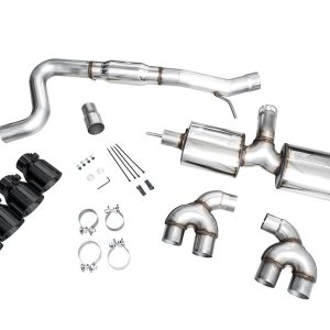 AWE Tuning Exhaust System Kit, Touring Edition Cat-Back System, Stainless Steel, With Muffler, Single Exhaust with Dual Outlet, Rear Exit – 3015-43658