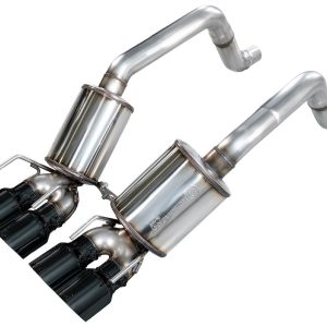 AWE Tuning Exhaust System Kit, Touring Edition Axle-Back System, Stainless Steel, With Muffler, Single Exhaust with Quad Outlet – 3015-43662