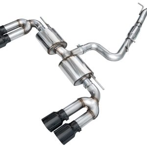 AWE Tuning Exhaust System Kit, Touring Edition Cat-Back System, Stainless Steel, With Muffler, Single Exhaust with Dual Exit, Rear Exit – 3015-43897