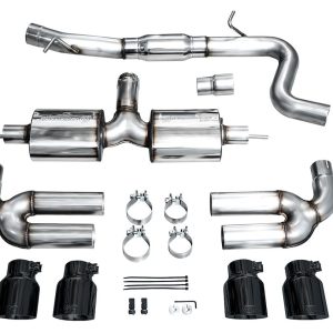 AWE Tuning Exhaust System Kit, Touring Edition Cat-Back System, Stainless Steel, With Muffler, Single Exhaust with Dual Exit, Rear Exit – 3015-43897