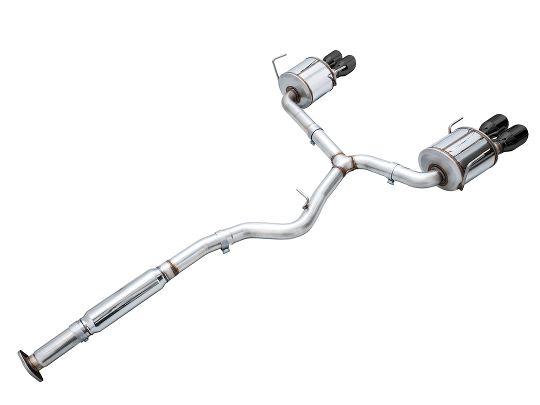 AWE Tuning Exhaust System Kit, Touring Edition Cat-Back System, Stainless Steel, With Muffler, Single Exhaust, Quad Rear Exit – 3015-43979