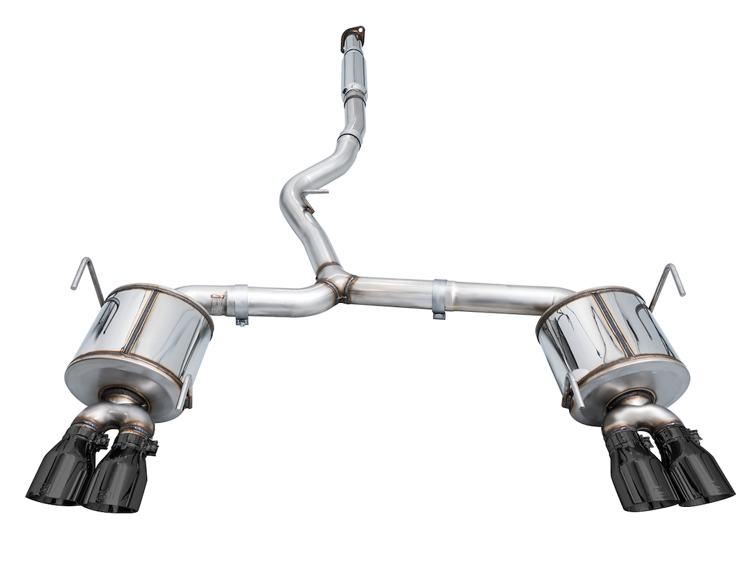 AWE Tuning Exhaust System Kit, Touring Edition Cat-Back System, Stainless Steel, With Muffler, Single Exhaust, Quad Rear Exit – 3015-43979