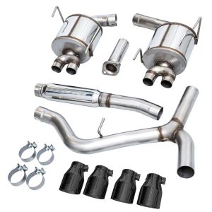 AWE Tuning Exhaust System Kit, Touring Edition Cat-Back System, Stainless Steel, With Muffler, Single Exhaust, Quad Rear Exit – 3015-43979