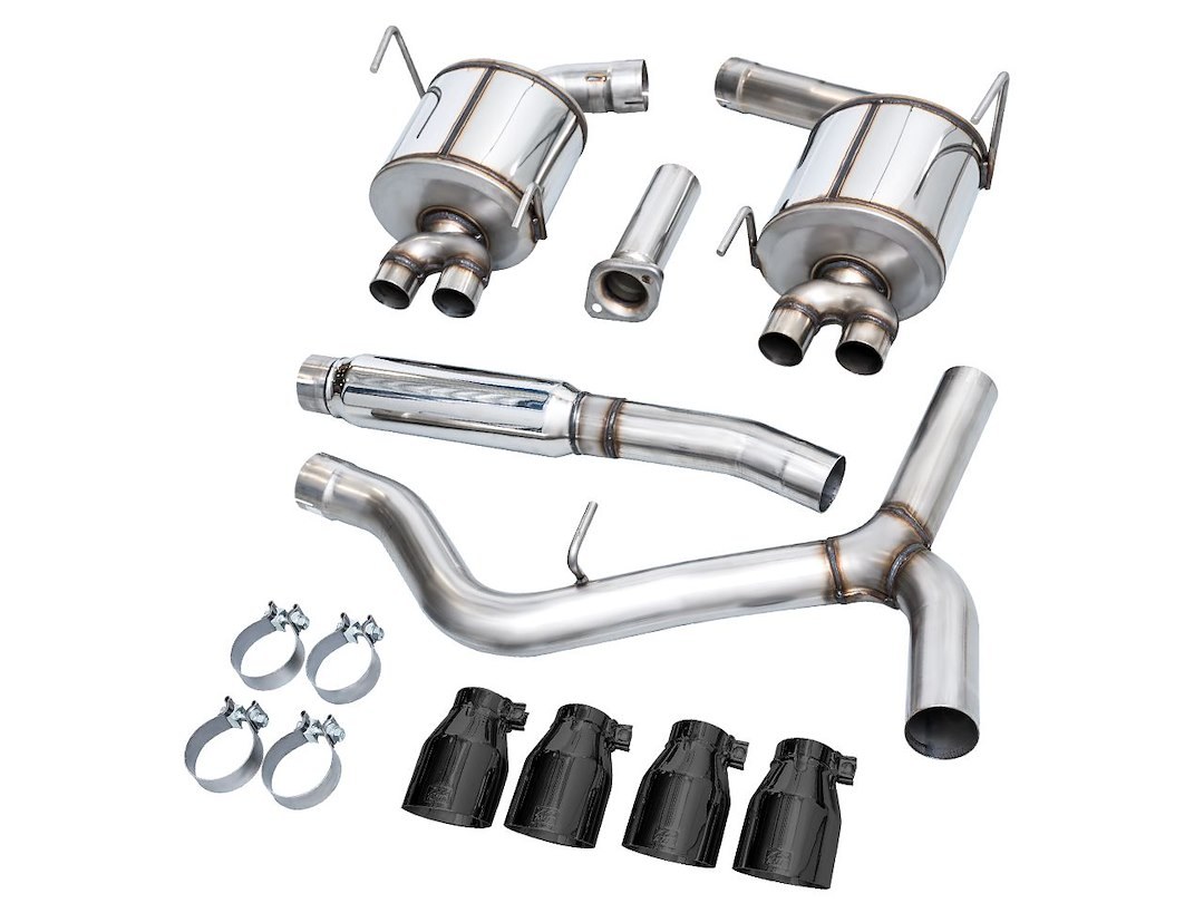 AWE Tuning Exhaust System Kit, Touring Edition Cat-Back System, Stainless Steel, With Muffler, Single Exhaust, Quad Rear Exit – 3015-43979