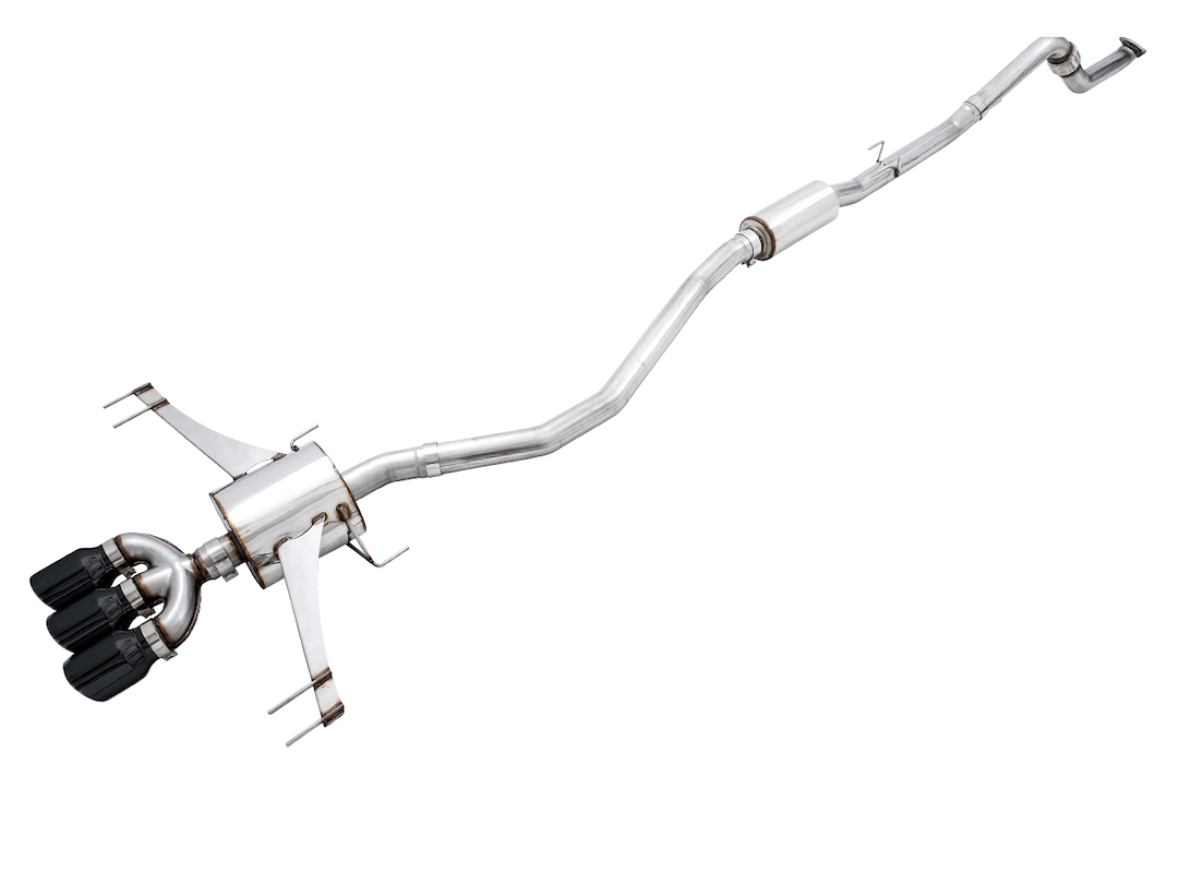 AWE Tuning Exhaust System Kit, Touring Edition Cat-Back System, Stainless Steel, Without Muffler, Single Exhaust with Triple Exit – 3015-53006