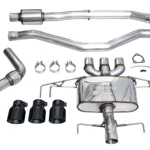 AWE Tuning Exhaust System Kit, Touring Edition Cat-Back System, Stainless Steel, With Muffler, Single Exhaust with Triple Outlet – 3015-53335
