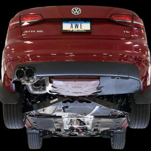 AWE Tuning Exhaust System Kit, Track Edition Cat-Back System, Stainless Steel, Without Muffler, Single Exhaust with Dual Exit, Rear Exit – 3020-23028