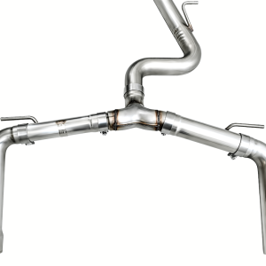 AWE Tuning Exhaust System Kit, Track Edition Cat-Back System, Stainless Steel, Without Muffler, Single Exhaust with Dual Outlet – 3020-31389