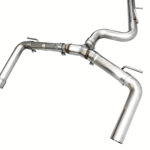 AWE Tuning Exhaust System Kit, Track Edition Cat-Back System, Stainless Steel, Without Muffler, Single Exhaust with Dual Outlet – 3020-31389