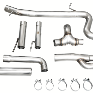 AWE Tuning Exhaust System Kit, Track Edition Cat-Back System, Stainless Steel, Without Muffler, Single Exhaust with Dual Outlet – 3020-31389