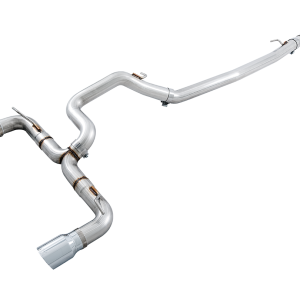 AWE Tuning Exhaust System Kit, Track Edition Cat-Back System, Stainless Steel, Without Muffler, Single Exhaust with Dual Outlet – 3020-32030