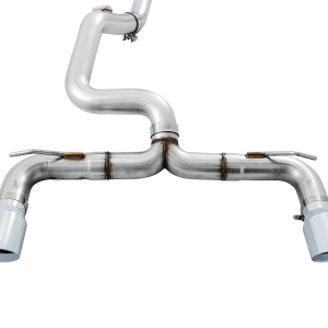 AWE Tuning Exhaust System Kit, Track Edition Cat-Back System, Stainless Steel, Without Muffler, Single Exhaust with Dual Outlet – 3020-32030