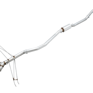 AWE Tuning Exhaust System Kit, Track Edition Cat-Back System, T304 Stainless Steel, Without Muffler, Single Exhaust with Dual Exits – 3020-32052