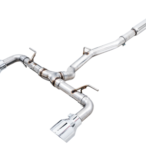 AWE Tuning Exhaust System Kit, Track Edition Cat-Back System, Stainless Steel, Without Muffler, Single Exhaust with Dual Outlet – 3020-32279
