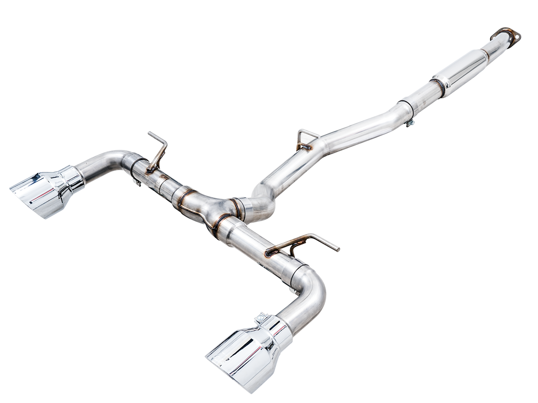 AWE Tuning Exhaust System Kit, Track Edition Cat-Back System, Stainless Steel, Without Muffler, Single Exhaust with Dual Outlet – 3020-32279