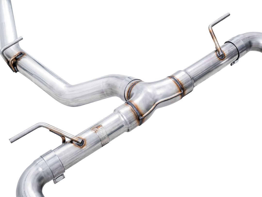 AWE Tuning Exhaust System Kit, Track Edition Cat-Back System, Stainless Steel, Without Muffler, Single Exhaust with Dual Outlet – 3020-32279