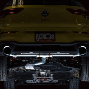 AWE Tuning Exhaust System Kit, Track Edition Cat-Back System, Stainless Steel, Without Muffler, Single Exhaust with Dual Outlet – 3020-32658