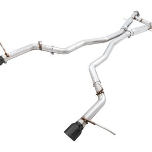 AWE Tuning Exhaust System Kit, Track Edition Cat-Back System, Stainless Steel, Without Muffler, Dual Exhaust, Rear Exit – 3020-33051