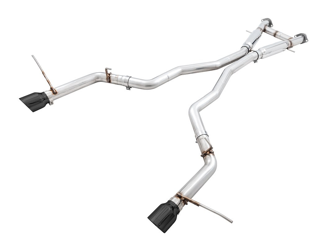 AWE Tuning Exhaust System Kit, Track Edition Cat-Back System, Stainless Steel, Without Muffler, Dual Exhaust, Rear Exit – 3020-33051