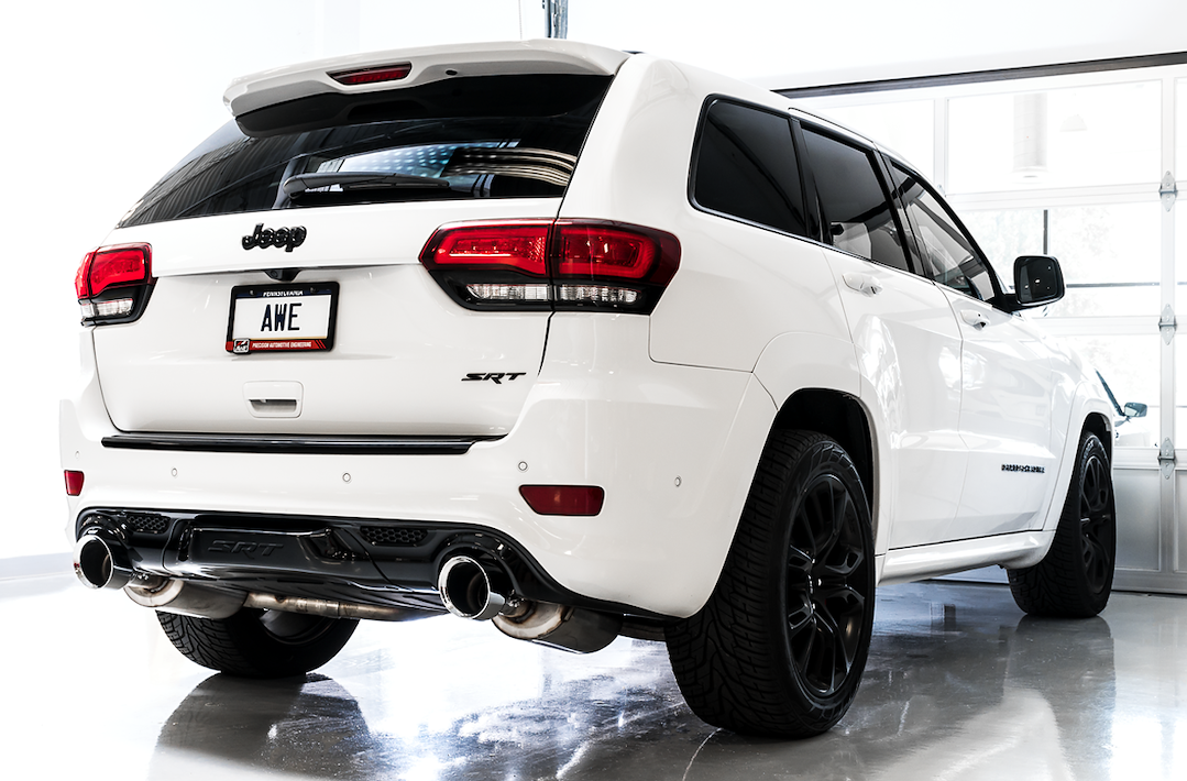 AWE Tuning Exhaust System Kit, Track Edition Cat-Back System, Stainless Steel, Without Muffler, Dual Exhaust, Rear Exit – 3020-33051
