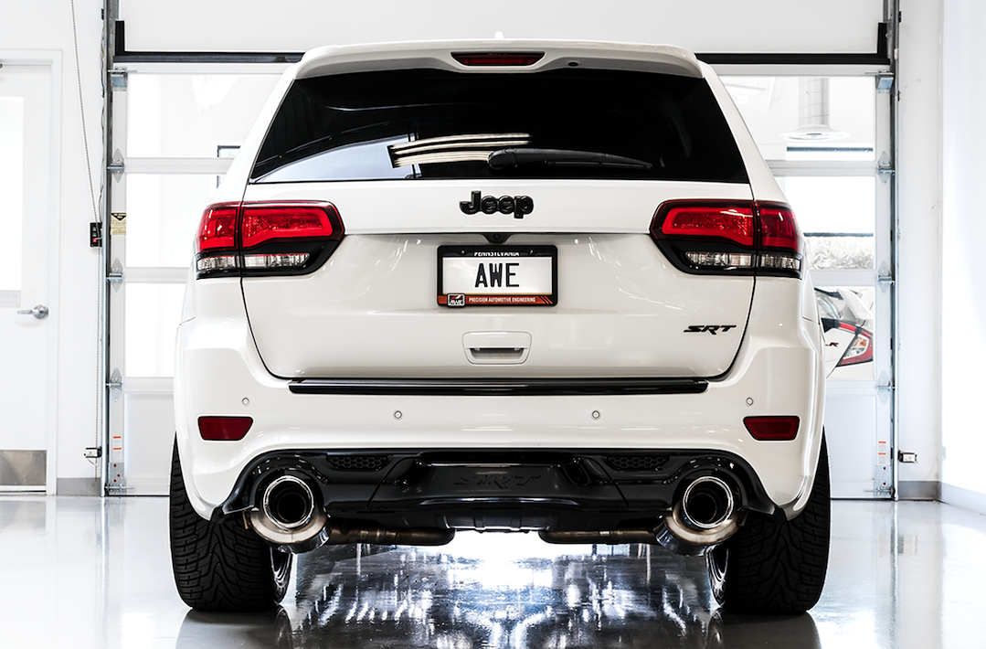 AWE Tuning Exhaust System Kit, Track Edition Cat-Back System, Stainless Steel, Without Muffler, Dual Exhaust, Rear Exit – 3020-33051