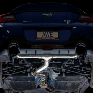 AWE Tuning Exhaust System Kit, Track Edition Cat-Back System, Stainless Steel, Without Muffler, Single Exhaust with Dual Outlet – 3020-33279