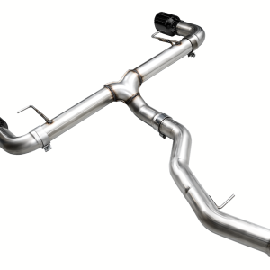 AWE Tuning Exhaust System Kit, Track Edition Axle-Back System, Stainless Steel, Without Muffler, Single Exhaust with Dual Exits – 3020-33429