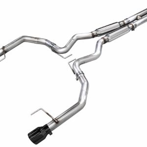 AWE Tuning Exhaust System Kit, Track Edition Cat-Back System, Stainless Steel, Without Muffler, Dual Exhaust with Dual Outlet, Rear Exit – 3020-33650