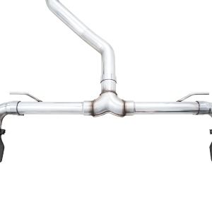 AWE Tuning Exhaust System Kit, Track Edition Cat-Back System, Stainless Steel, Without Muffler, Single Exhaust with Dual Outlet – 3020-33658