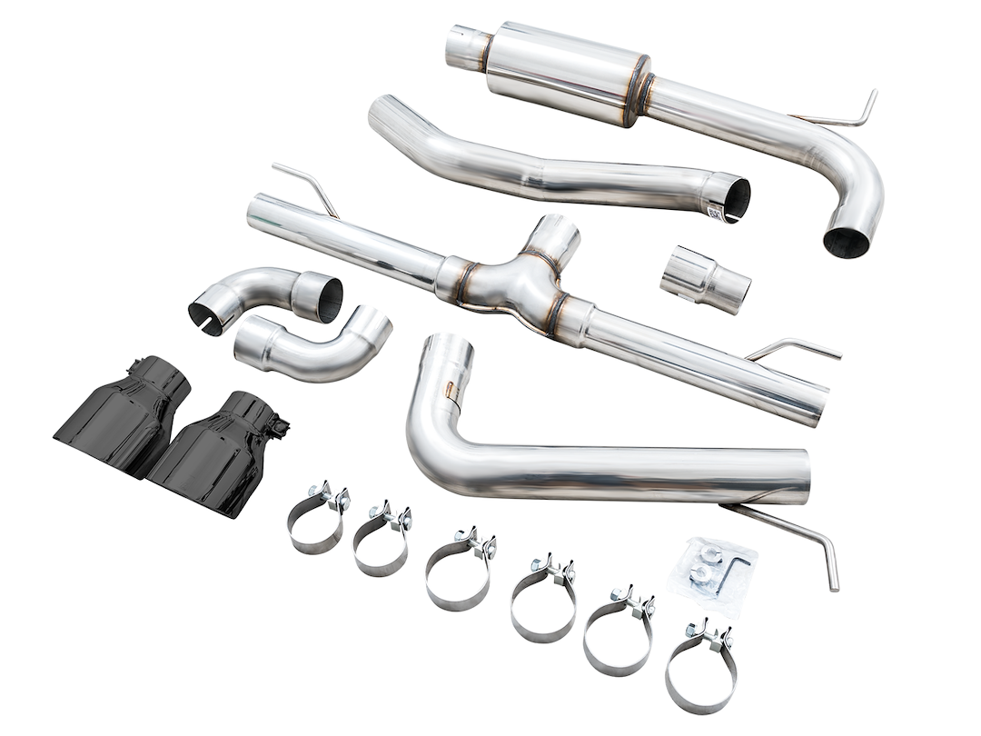AWE Tuning Exhaust System Kit, Track Edition Cat-Back System, Stainless Steel, Without Muffler, Single Exhaust with Dual Outlet – 3020-33658