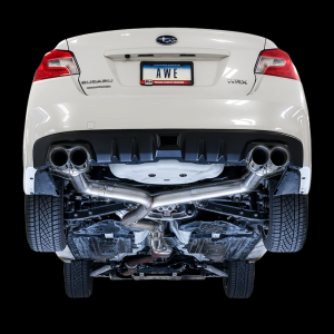 AWE Tuning Exhaust System Kit, Track Edition Cat-Back System, Stainless Steel, Without Muffler, Single Exhaust with Dual Outlet – 3020-42058