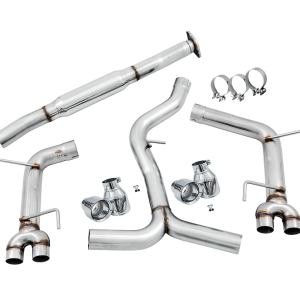 AWE Tuning Exhaust System Kit, Track Edition Cat-Back System, Stainless Steel, Without Muffler, Single Exhaust with Dual Outlet – 3020-42058