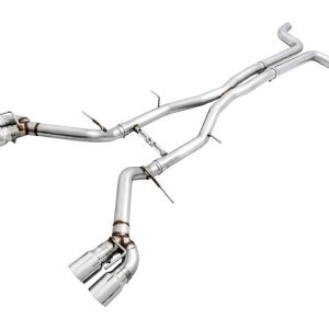 AWE Tuning Exhaust System Kit, Track Edition Cat-Back System, Stainless Steel, Without Muffler, Single Exhaust with Quad Outlet – 3020-42066