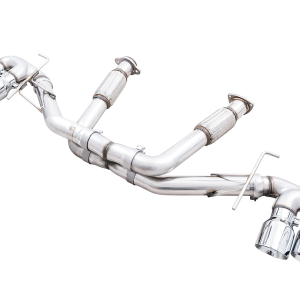 AWE Tuning Exhaust System Kit, Track Edition Cat-Back System, Stainless Steel, Without Muffler, Dual Exhaust with Dual Outlet, Rear Exit – 3020-42080