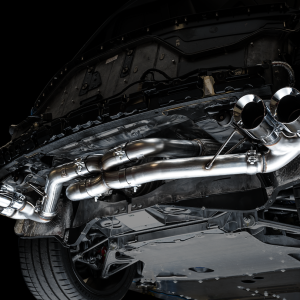 AWE Tuning Exhaust System Kit, Track Edition Cat-Back System, Stainless Steel, Without Muffler, Dual Exhaust with Dual Outlet, Rear Exit – 3020-42080