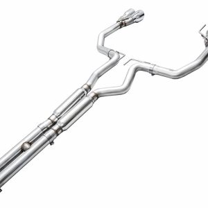 AWE Tuning Exhaust System Kit, Track Edition Cat-Back System, Stainless Steel, Without Muffler, Dual Exhaust with Dual Outlet, Rear Exit – 3020-42650
