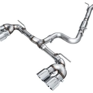 AWE Tuning Exhaust System Kit, Track Edition Cat-Back System, Stainless Steel, With Muffler, Single Exhaust with Dual Outlet, Rear Exit – 3020-42658