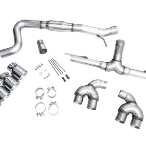 AWE Tuning Exhaust System Kit, Track Edition Cat-Back System, Stainless Steel, With Muffler, Single Exhaust with Dual Outlet, Rear Exit – 3020-42658