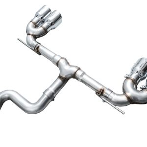 AWE Tuning Exhaust System Kit, Track Edition Cat-Back System, Stainless Steel, With Muffler, Single Exhaust with Dual Outlet, Rear Exit – 3020-42658