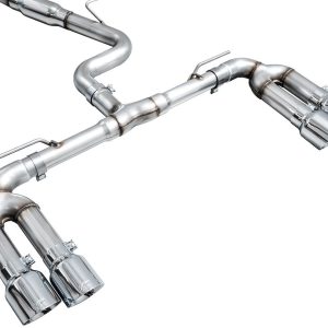 AWE Tuning Exhaust System Kit, Track Edition Cat-Back System, Stainless Steel, With Muffler, Single Exhaust with Dual Exits, Rear Exit – 3020-42897