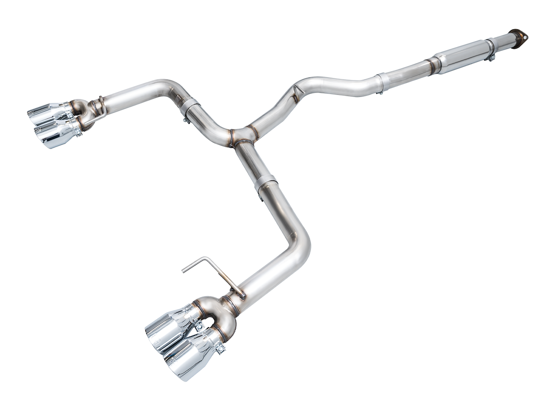 AWE Tuning Exhaust System Kit, Track Edition Cat-Back System, Stainless Steel, Without Muffler, Single Exhaust with Quad Outlet – 3020-42979