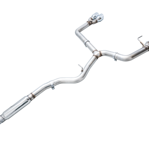 AWE Tuning Exhaust System Kit, Track Edition Cat-Back System, Stainless Steel, Without Muffler, Single Exhaust with Quad Outlet – 3020-42979