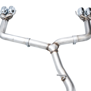 AWE Tuning Exhaust System Kit, Track Edition Cat-Back System, Stainless Steel, Without Muffler, Single Exhaust with Quad Outlet – 3020-42979