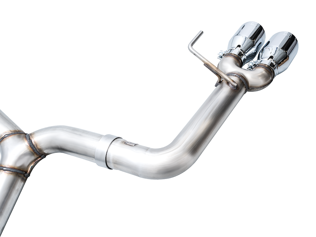 AWE Tuning Exhaust System Kit, Track Edition Cat-Back System, Stainless Steel, Without Muffler, Single Exhaust with Quad Outlet – 3020-42979