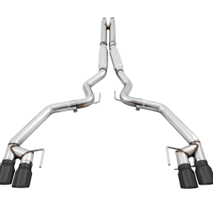 AWE Tuning Exhaust System Kit, Track Edition Cat-Back System, Stainless Steel, Without Muffler, Dual Exhaust with Dual Exits, Rear Exit – 3020-43072