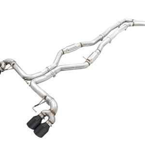 AWE Tuning Exhaust System Kit, Track Edition Cat-Back System, Stainless Steel, Without Muffler, Single Exhaust with Quad Outlet – 3020-43085