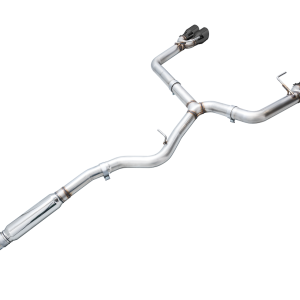 AWE Tuning Exhaust System Kit, Track Edition Cat-Back System, Stainless Steel, Without Muffler, Single Exhaust with Quad Outlet – 3020-43979
