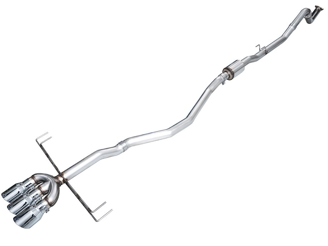 AWE Tuning Exhaust System Kit, Track Edition Cat-Back System, Stainless Steel, Without Muffler, Single Exhaust with Triple Outlet – 3020-52335