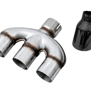 AWE Tuning Exhaust System Kit, Track Edition Cat-Back System, T304 Stainless Steel, Without Muffler, Single Exhaust with Triple Exits – 3020-53010